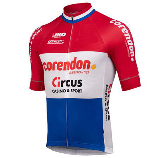 2019 Maillot Sptgrvo Tirantes Mangas Cortas Rojo Blanco Azul